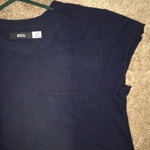 Blue waffle knit dress